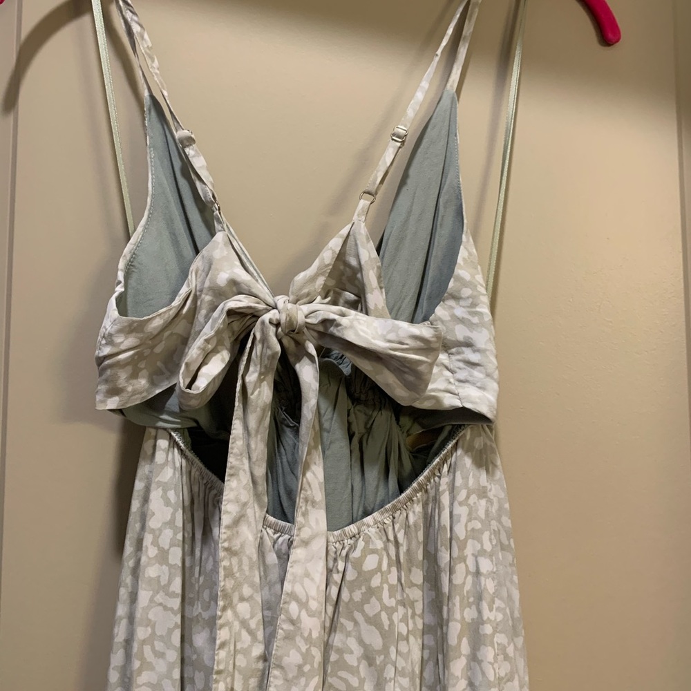 Sage green patterned maxi dress